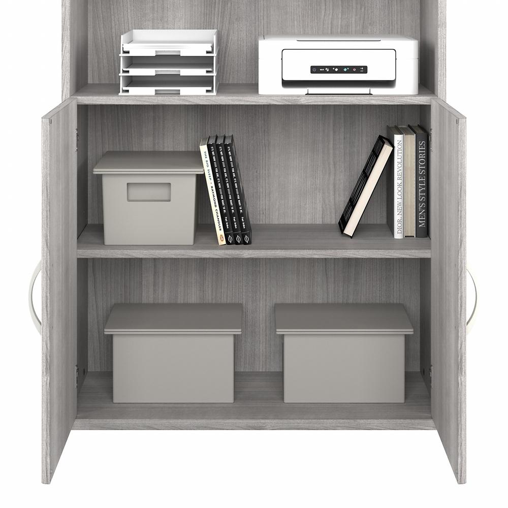 Bush Business Furniture Studio A Tall 5 Shelf Bookcase with Doors in Platinum Gray. Picture 5