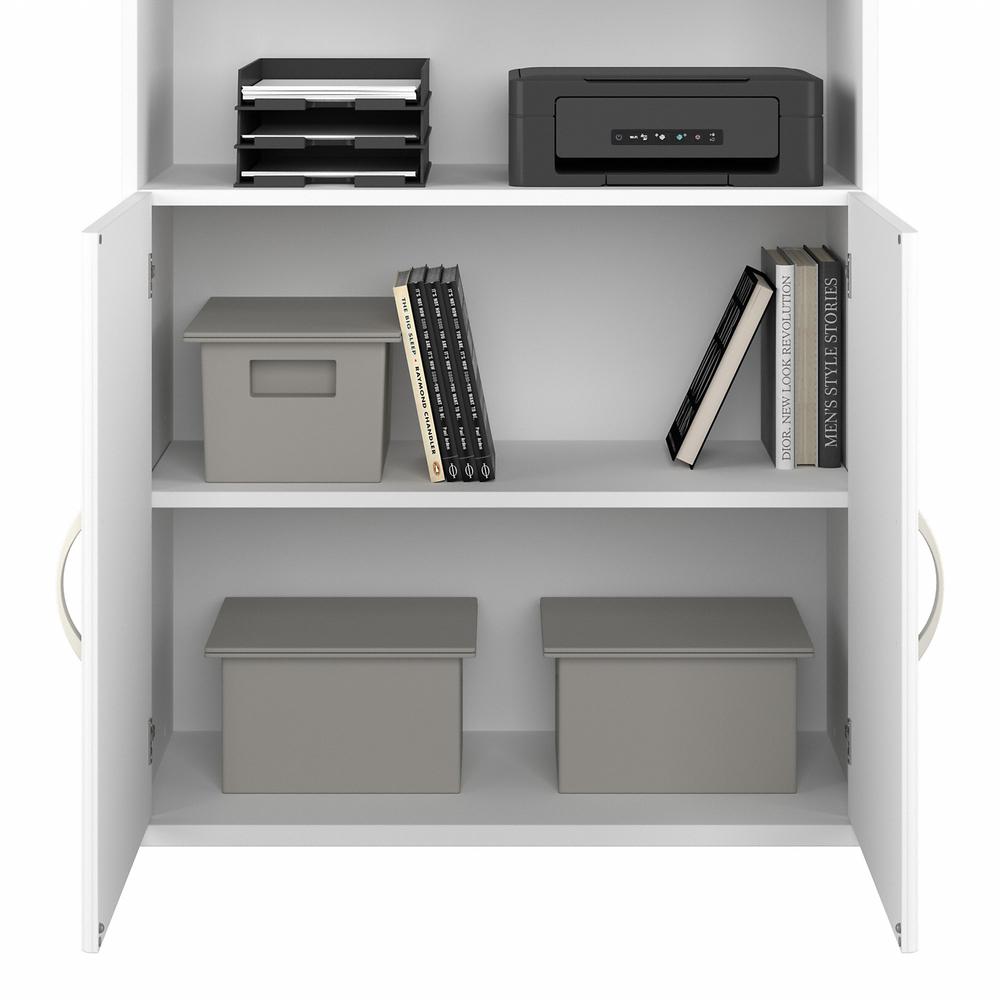 Bush Business Furniture Studio A Tall 5 Shelf Bookcase with Doors in White. Picture 5