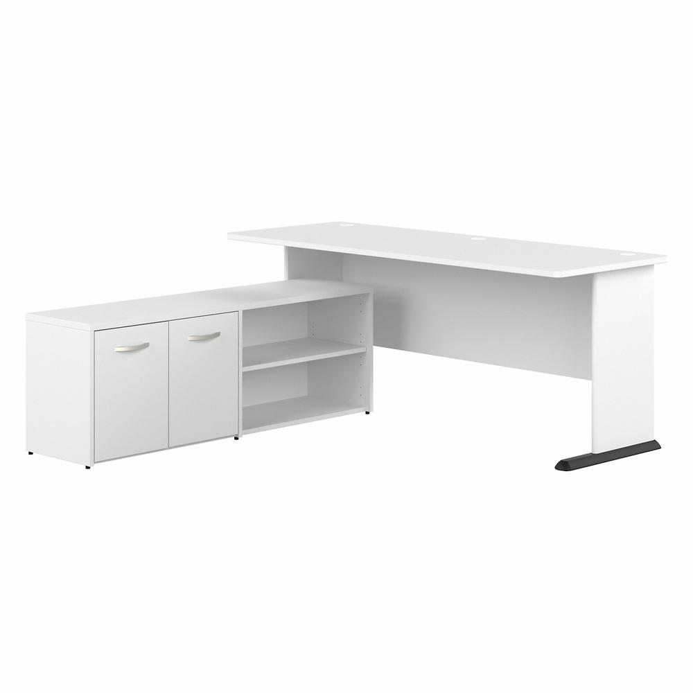 Bush Business Furniture Studio A 72W L Shaped Gaming Desk with Storage, White. Picture 1