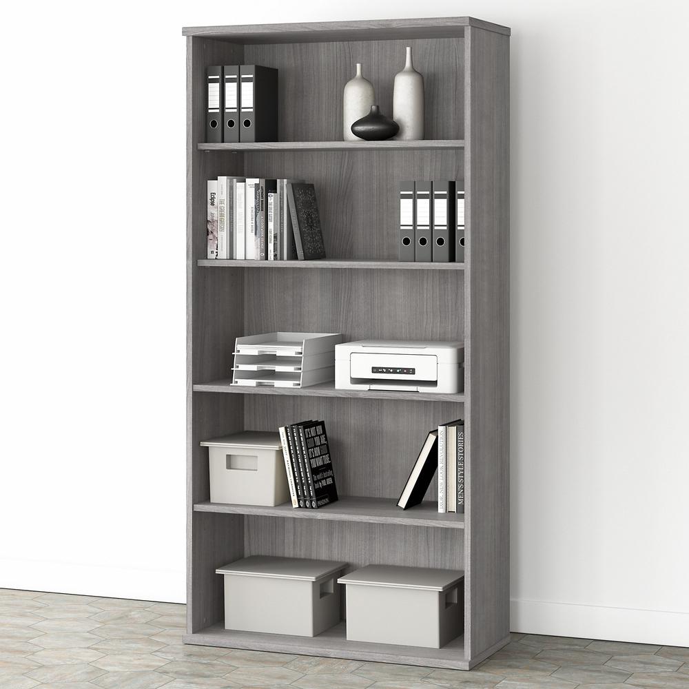 Bush  Furniture Studio A Tall 5 Shelf Bookcase, Platinum Gray. Picture 4