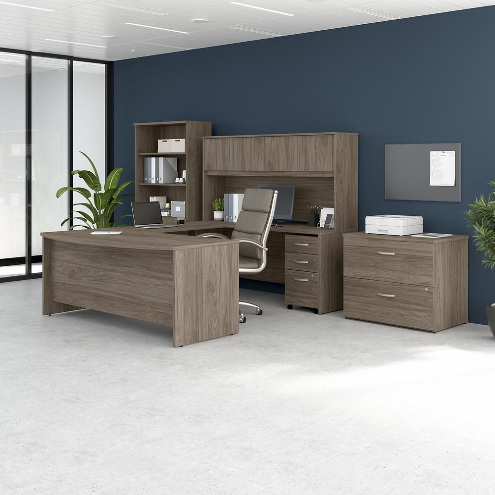 Bush Business Furniture Studio C 72W x 36D U Shaped Desk with Hutch, Bookcase and File Cabinets. Picture 2