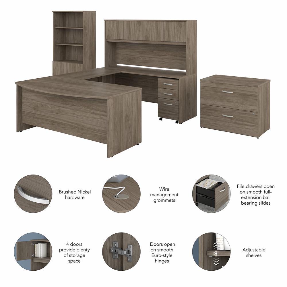 Bush Business Furniture Studio C 72W x 36D U Shaped Desk with Hutch, Bookcase and File Cabinets. Picture 3
