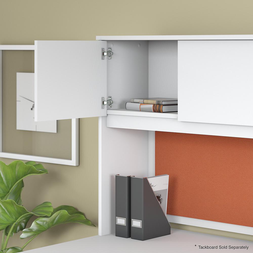 Bush Business Furniture Studio C 72W x 36D U Shaped Desk with Hutch, Bookcase and File Cabinets, White. Picture 7