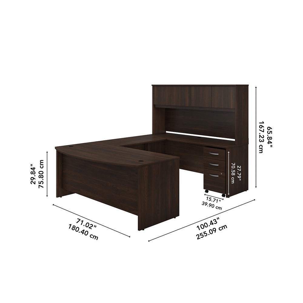 Bush Business Furniture Studio C 72W x 36D U Shaped Desk with Hutch and Mobile File Cabinet. Picture 6