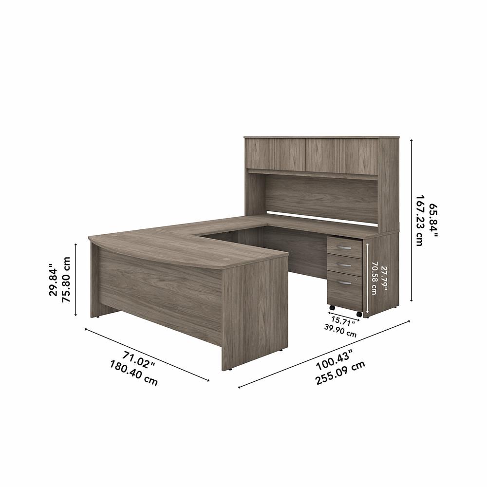 Bush Business Furniture Studio C 72W x 36D U Shaped Desk with Hutch and Mobile File Cabinet. Picture 2