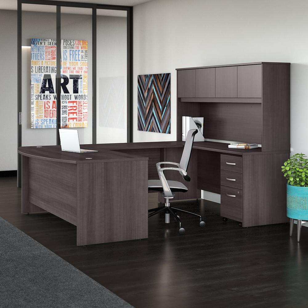 Bush Business Furniture Studio C 72W x 36D U Shaped Desk with Hutch and Mobile File Cabinet, Storm Gray. Picture 2