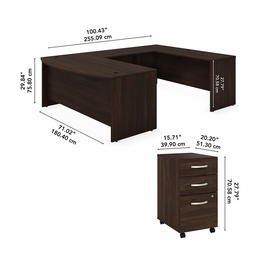 Bush Business Furniture Studio C 72W x 36D U Shaped Desk with Mobile File Cabinet. Picture 6