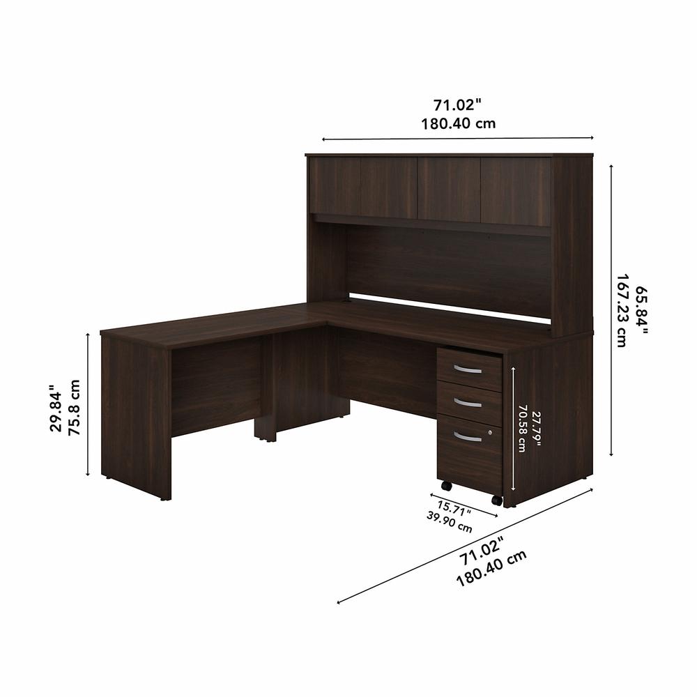 Bush Business Furniture Studio C 72W x 30D L Shaped Desk with Hutch, Mobile File Cabinet and 42W Return. Picture 5