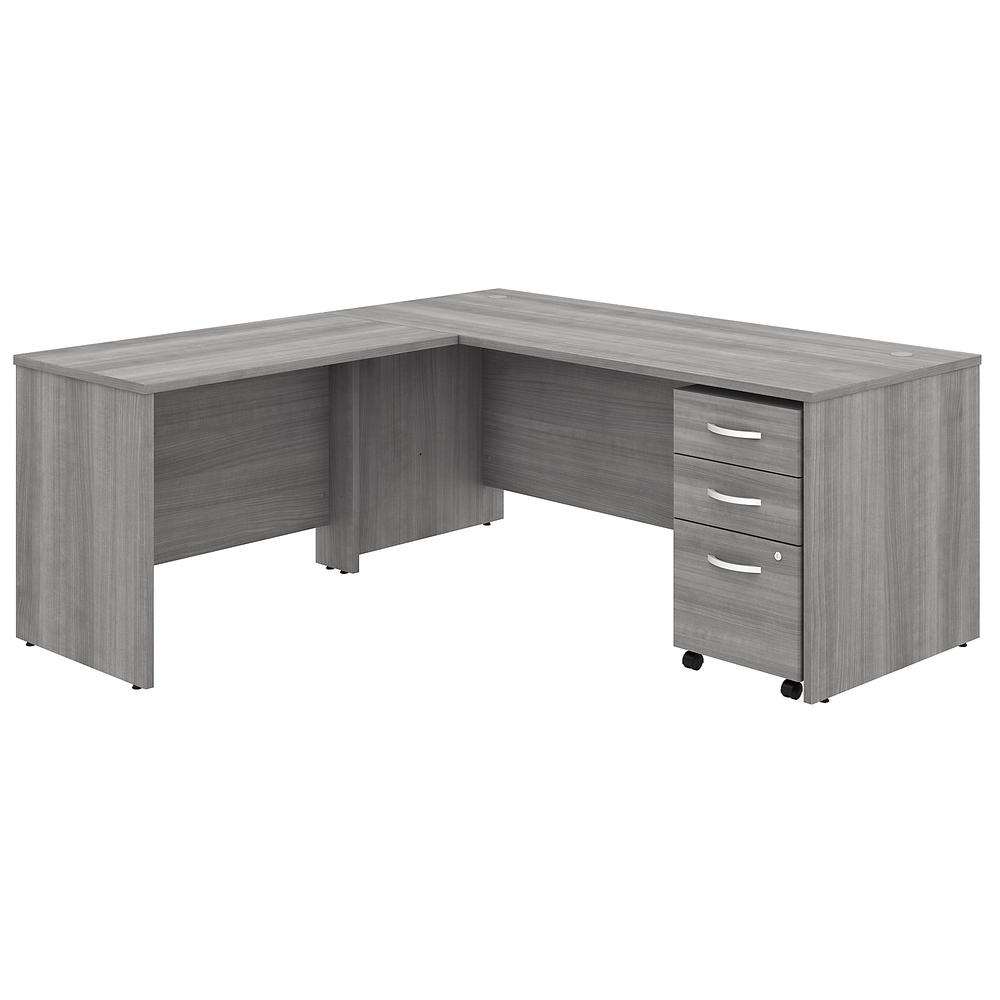 Bush Business Furniture Studio C 72W x 30D L Shaped Desk with Mobile File Cabinet and 42W Return, Platinum Gray. Picture 1
