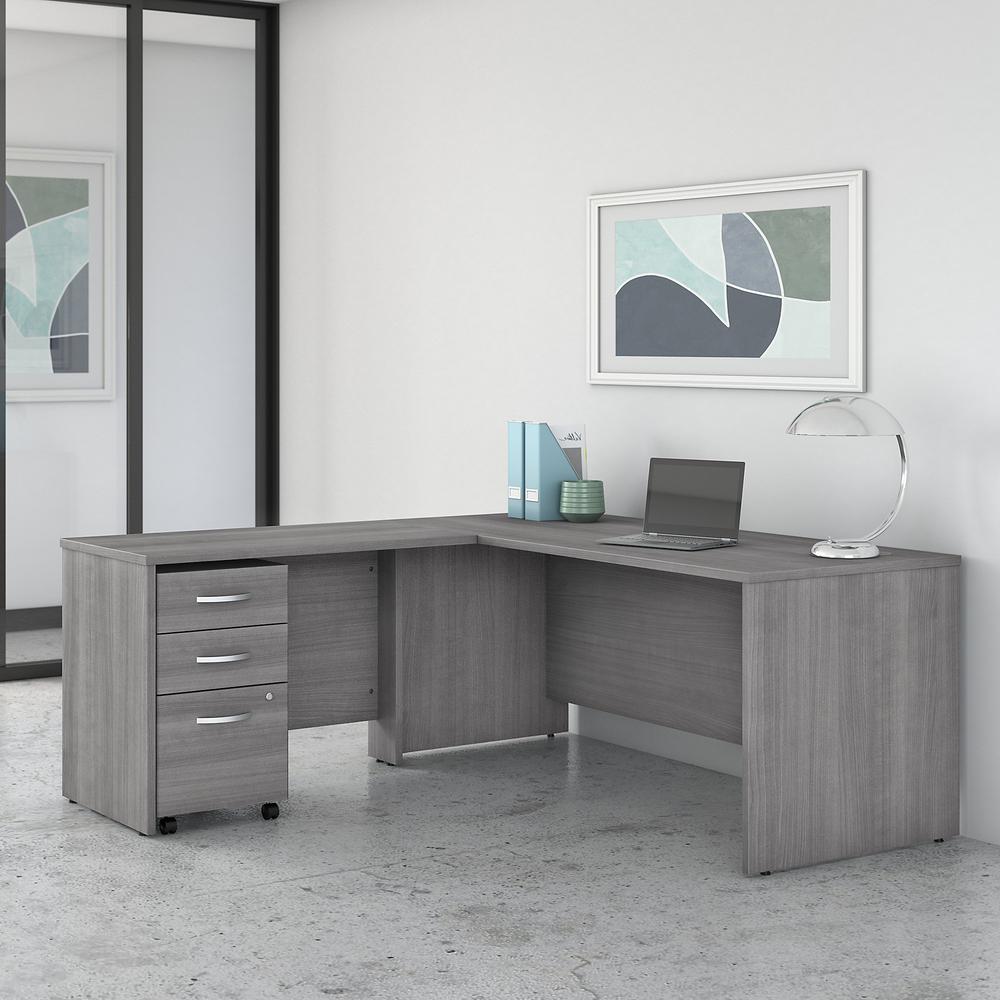 Bush Business Furniture Studio C 72W x 30D L Shaped Desk with Mobile File Cabinet and 42W Return, Platinum Gray. Picture 2