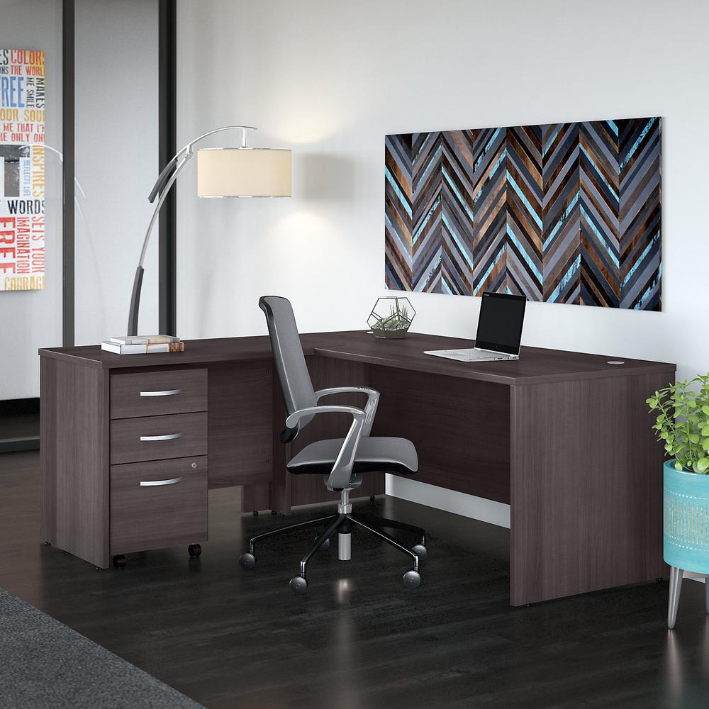 Bush Business Furniture Studio C 72W x 30D L Shaped Desk with Mobile File Cabinet and 42W Return, Storm Gray. Picture 2