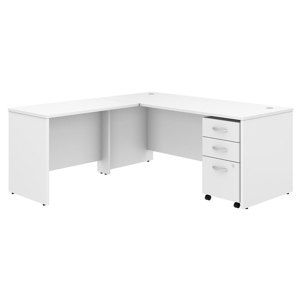 Bush Business Furniture Studio C 72W x 30D L Shaped Desk with Mobile File Cabinet and 42W Return, White. Picture 1