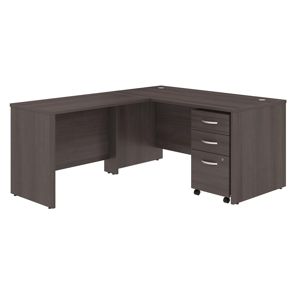 Bush Business Furniture Studio C 60W x 30D L Shaped Desk with Mobile File Cabinet and 42W Return, Storm Gray. Picture 1