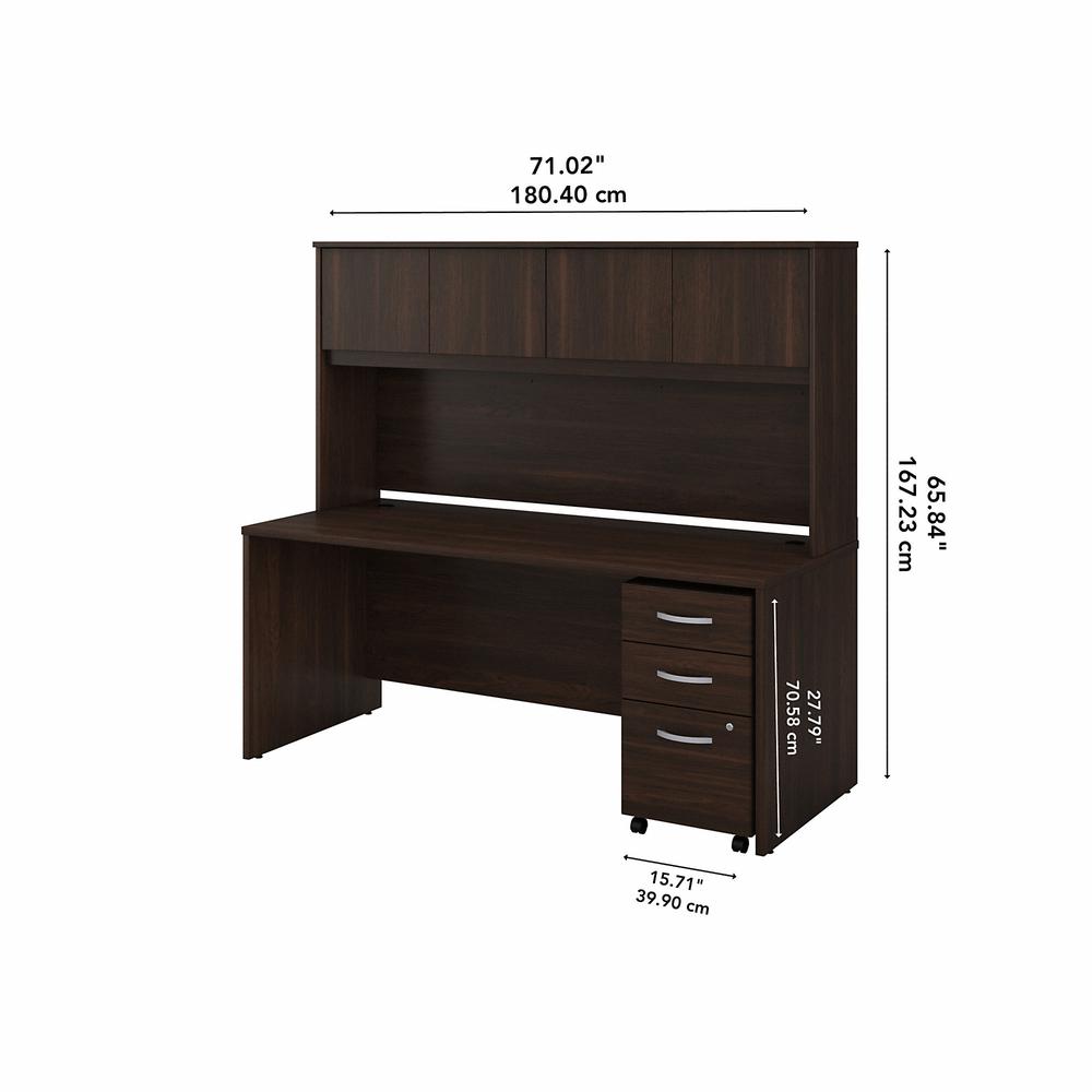 Bush Business Furniture Studio C 72W x 30D Office Desk with Hutch and Mobile File Cabinet. Picture 6