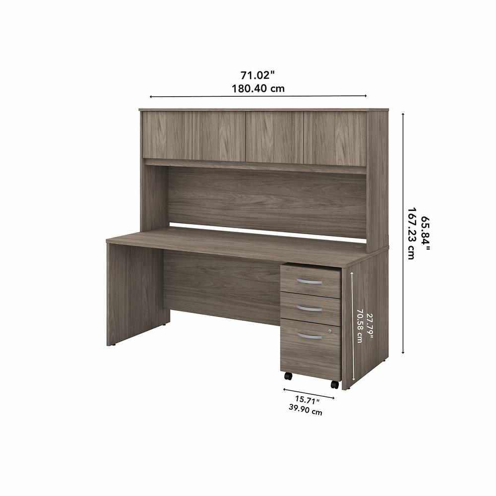 Bush Business Furniture Studio C 72W x 30D Office Desk with Hutch and Mobile File Cabinet. Picture 3