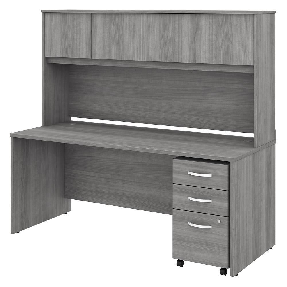 Bush Business Furniture Studio C 72W x 30D Office Desk with Hutch and Mobile File Cabinet, Platinum Gray. The main picture.