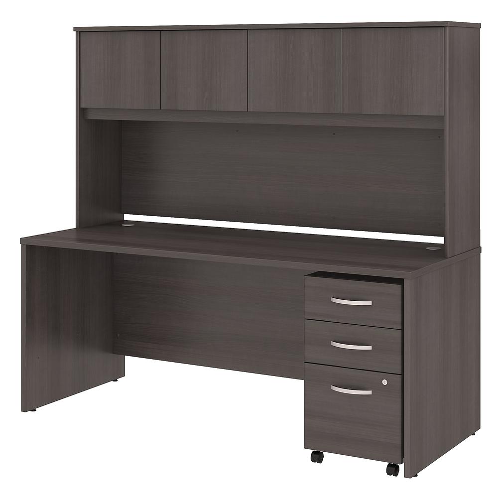 Bush Business Furniture Studio C 72W x 30D Office Desk with Hutch and Mobile File Cabinet, Storm Gray. Picture 1