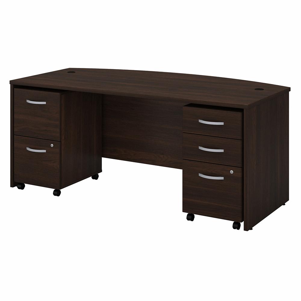 Bush Business Furniture Studio C, 72W x 36D Bow Front Desk with Mobile File Cabinets. Picture 1