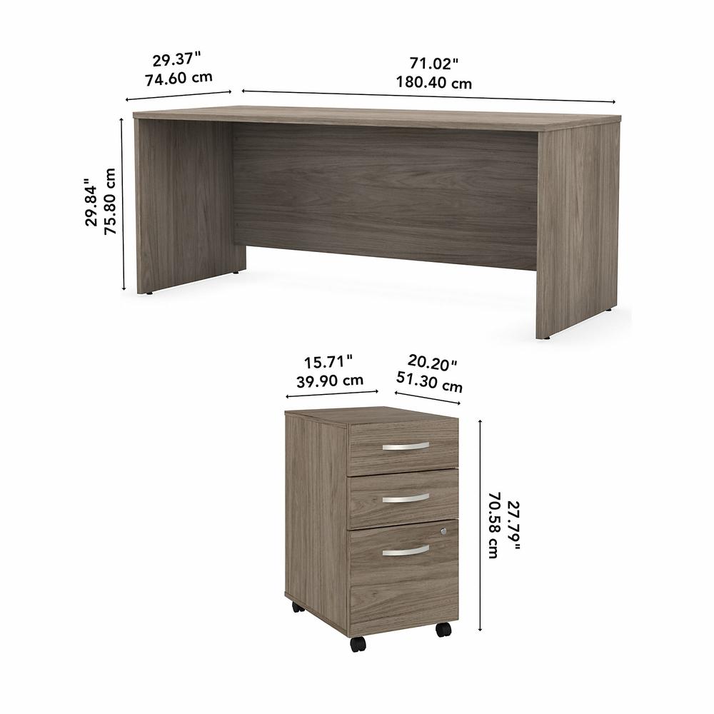 Bush Business Furniture Studio C 72W x 30D Office Desk with Mobile File Cabinet. Picture 6