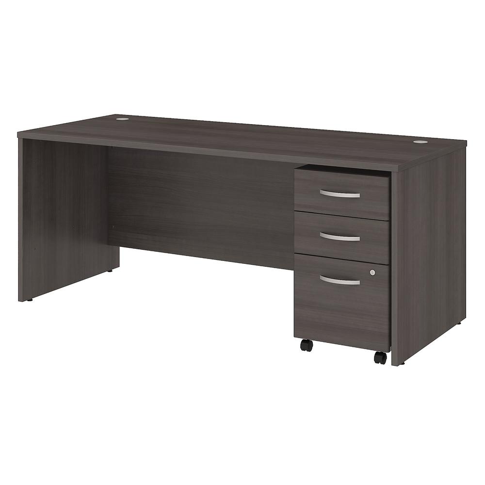 Bush Business Furniture Studio C 72W x 30D Office Desk with Mobile File Cabinet, Storm Gray. Picture 1