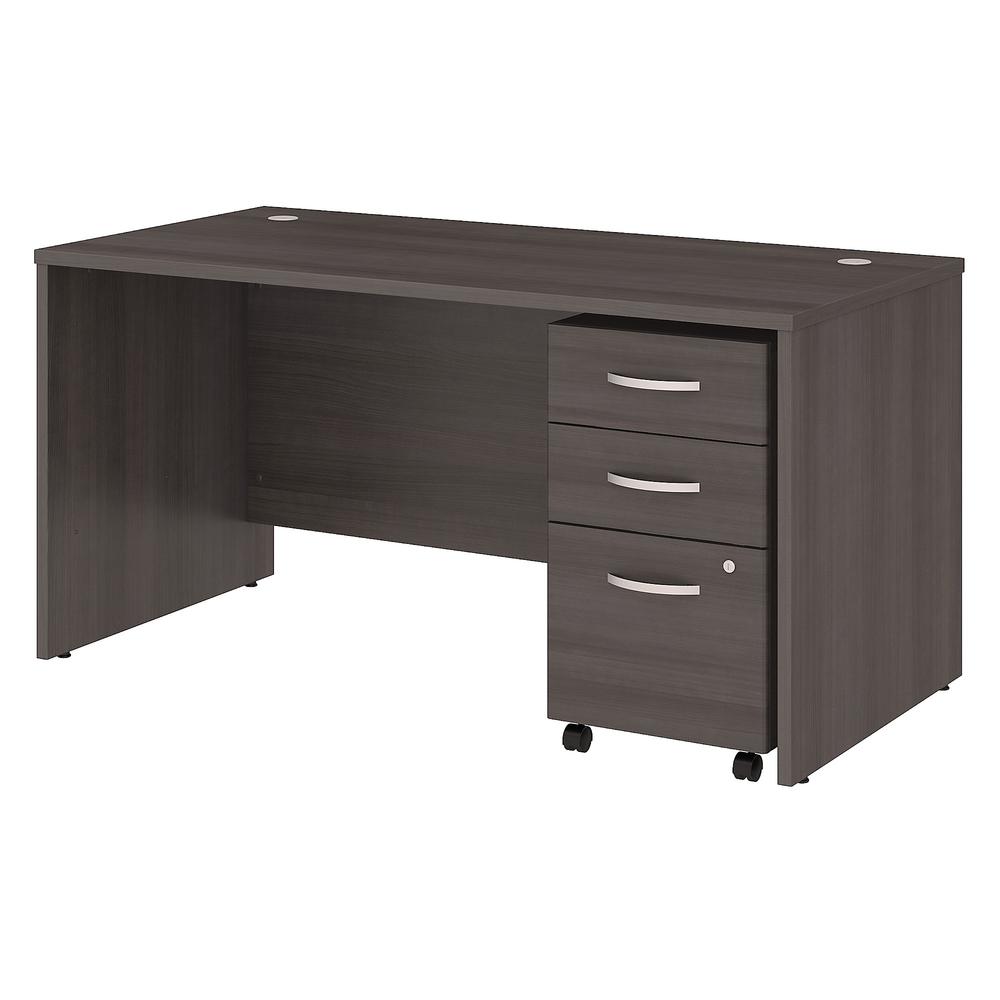 Bush Business Furniture Studio C 60W x 30D Office Desk with Mobile File Cabinet, Storm Gray. Picture 1