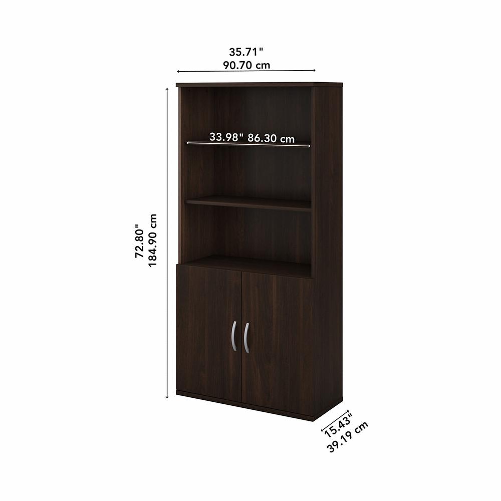 Bush Business Furniture Studio C Tall 5 Shelf Bookcase with Doors. Picture 7