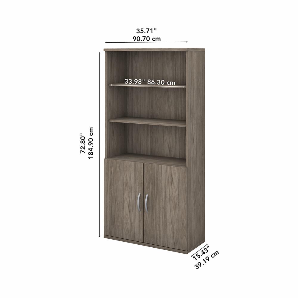 Bush Business Furniture Studio C Tall 5 Shelf Bookcase with Doors. Picture 5