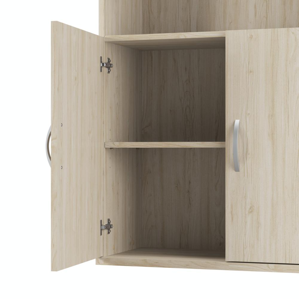 Studio C Tall 5 Shelf Bookcase with Doors in Natural Elm. Picture 2