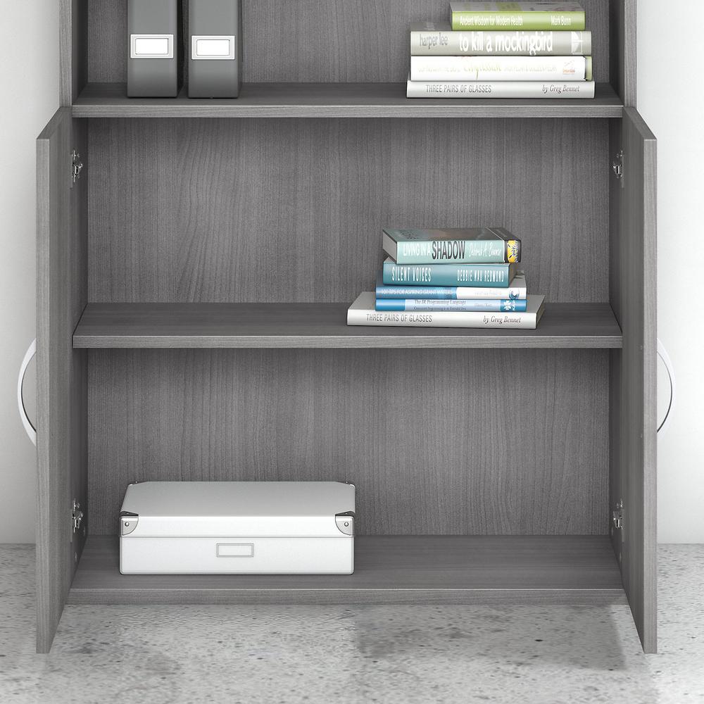 Bush Business Furniture Studio C 5 Shelf Bookcase with Doors, Platinum Gray. Picture 5