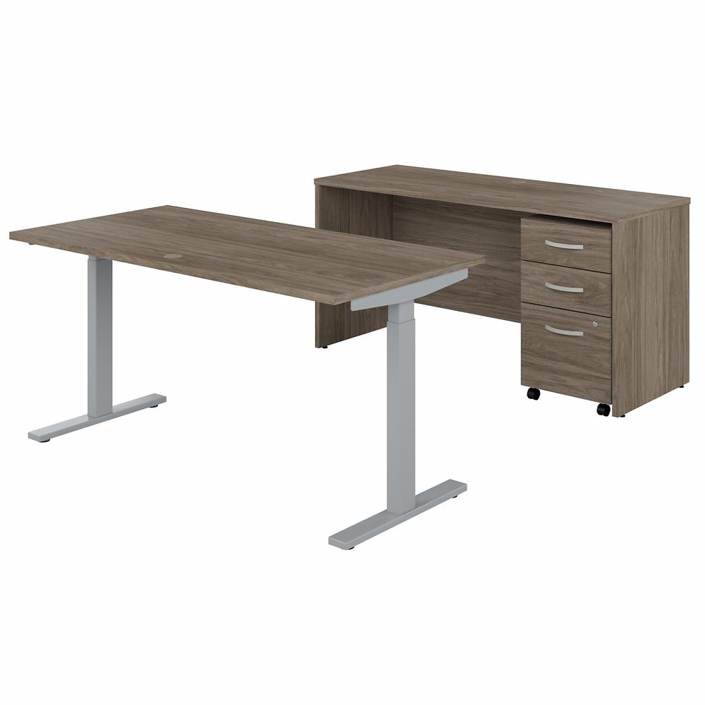 Bush Business Furniture Studio C 60W Height Adjustable Standing Desk with Credenza and File Cabinet. Picture 1