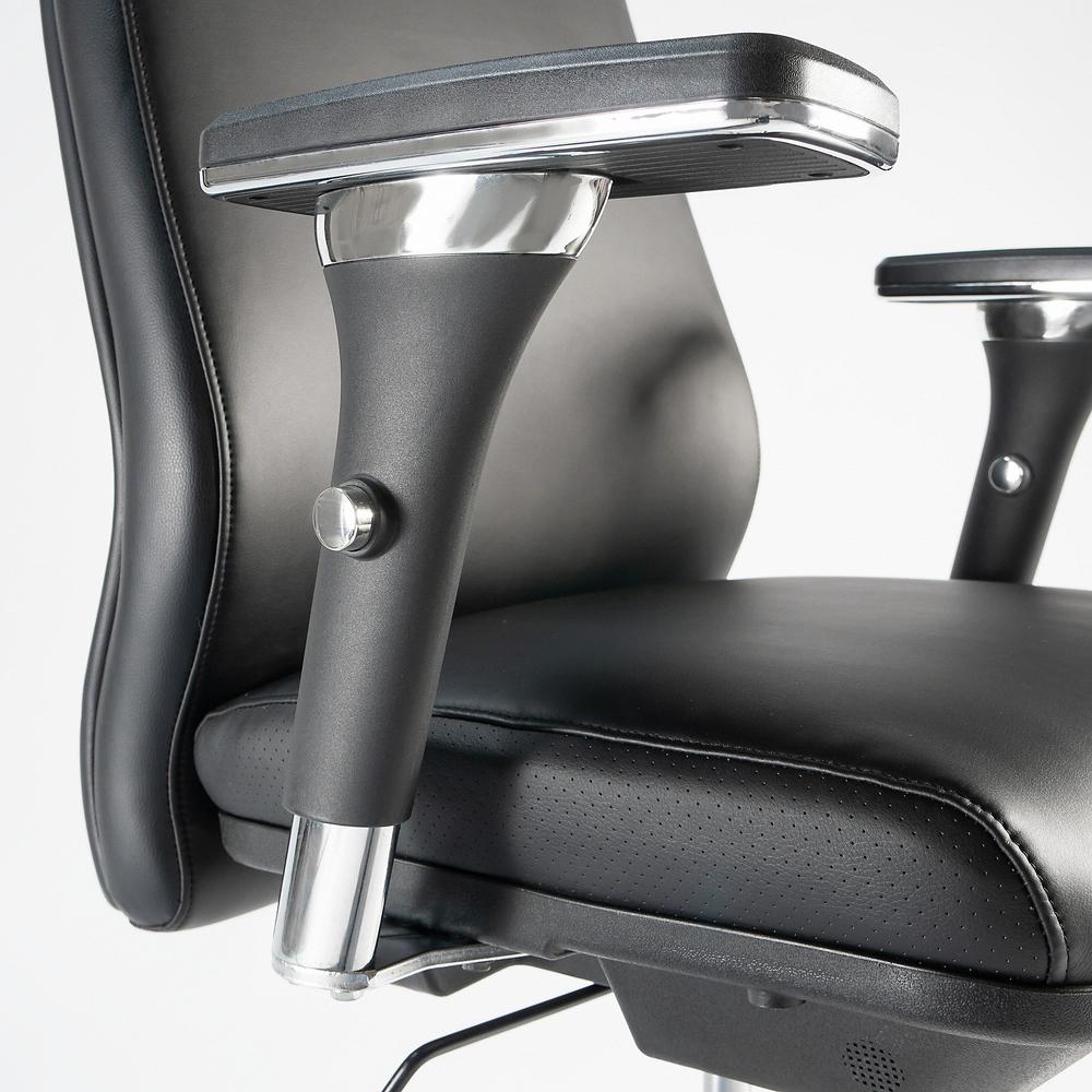 Studio C High Back Leather Executive Office Chair, Black Leather. Picture 4