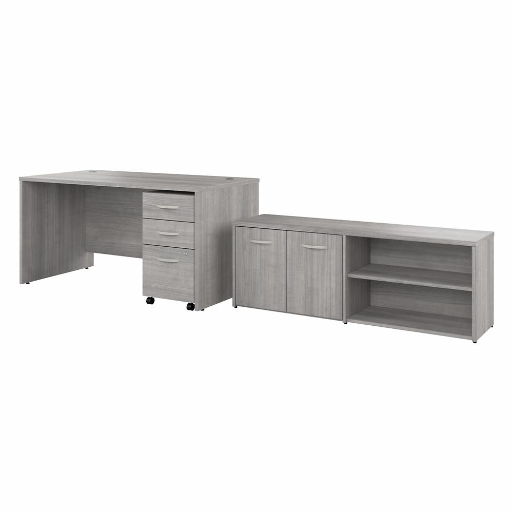Bush Business Furniture Studio C 60W x 30D Office Desk with Storage Return, and Mobile File Cabinet. Picture 1