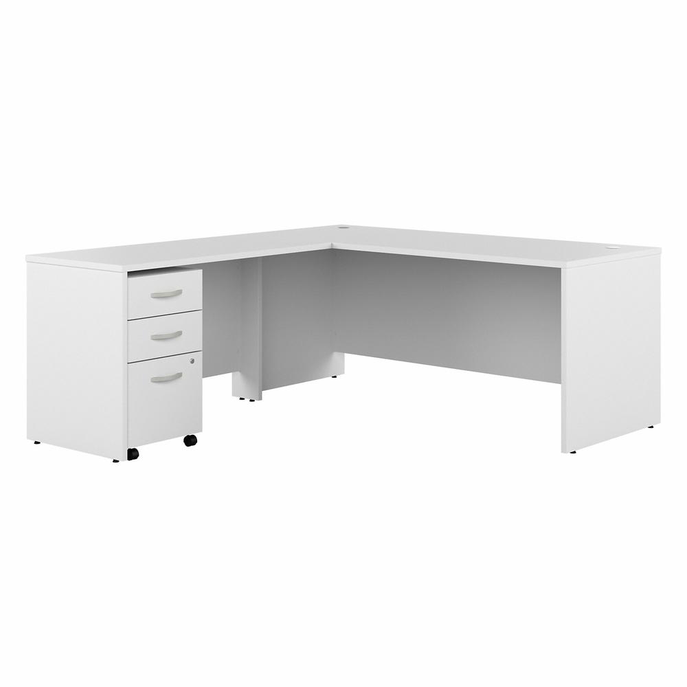 Bush Business Furniture Studio C 72W L Shaped Desk with Mobile File Cabinet, White. Picture 1