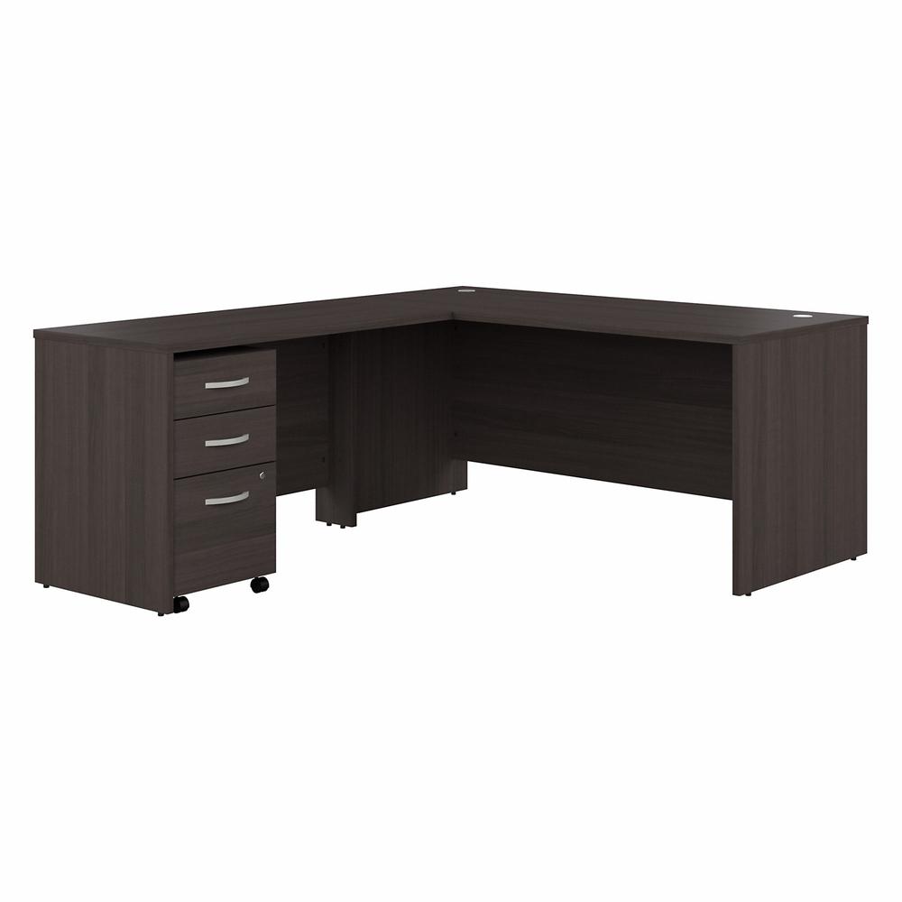 Bush Business Furniture Studio C, 66W x 30D L-Shaped Desk with 3 Drawer Mobile File Cabinet, Storm Gray/Storm Gray. Picture 1