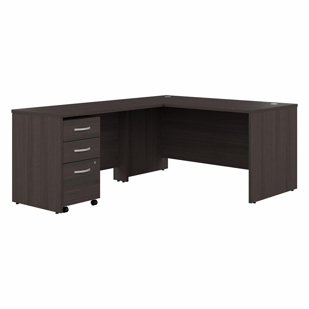 Bush Business Furniture Studio C 66W x 30D L-Shaped Desk with 3 Drawer Mobile File Cabinet, Storm Gray/Storm Gray. Picture 1