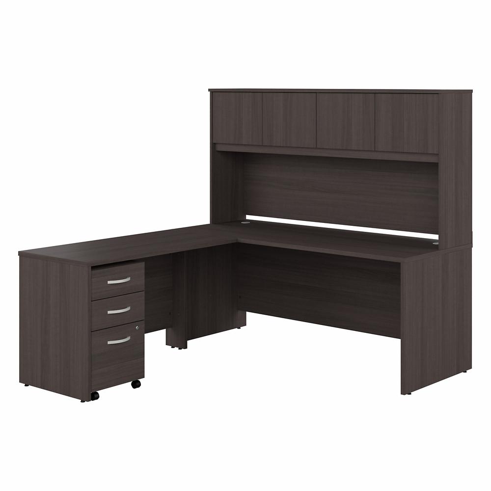Bush Business Furniture Studio C 72W L-Shaped Desk with Hutch and 3 Drawer Mobile File Cabinet, Storm Gray/Storm Gray. Picture 1