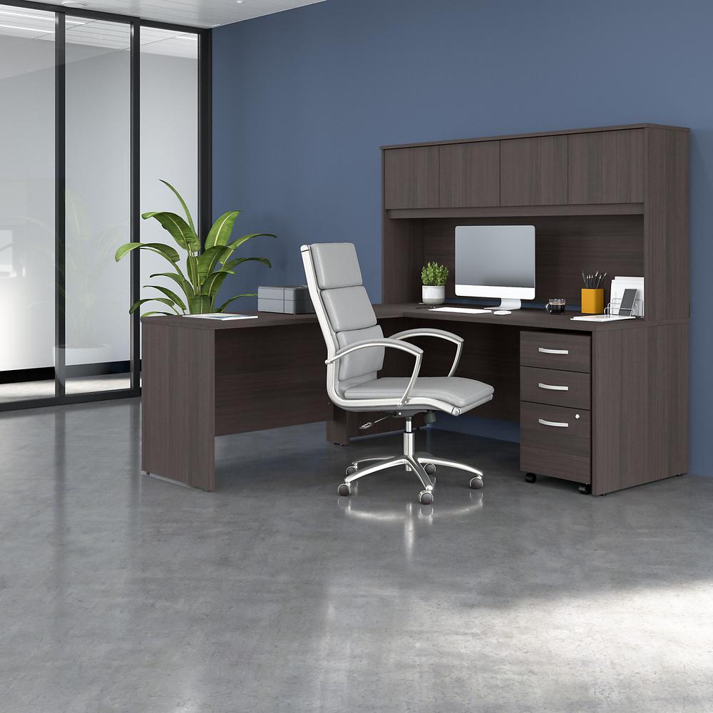 Bush Business Furniture Studio C 72W L-Shaped Desk with Hutch and 3 Drawer Mobile File Cabinet, Storm Gray/Storm Gray. Picture 2