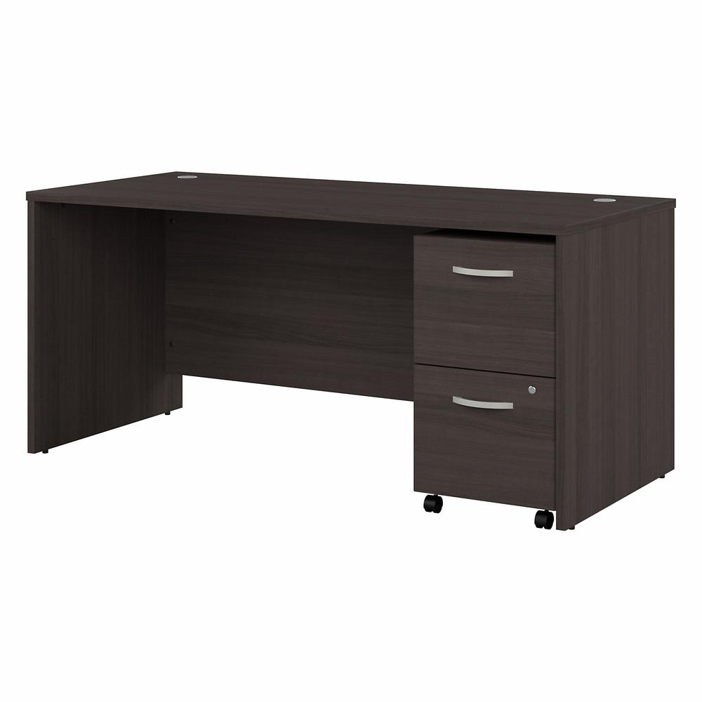 Bush Business Furniture Studio C 66W x 30D Office Desk with 2 Drawer Mobile File Cabinet, Storm Gray/Storm Gray. Picture 1