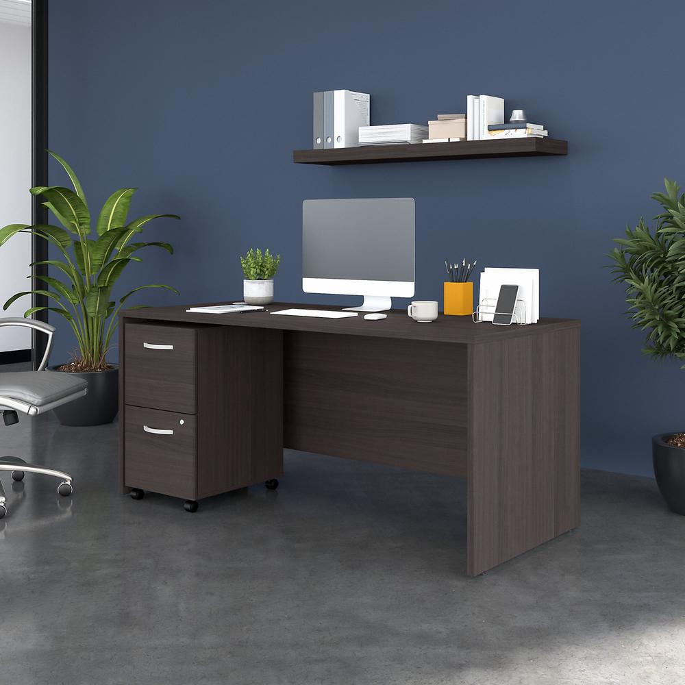Bush Business Furniture Studio C 66W x 30D Office Desk with 2 Drawer Mobile File Cabinet, Storm Gray/Storm Gray. Picture 2