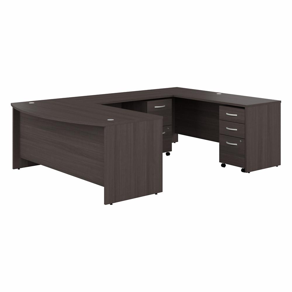 Bush Business Furniture Studio C 72W x 36D U Shaped Desk and Mobile File Cabinets, Storm Gray/Storm Gray. Picture 1