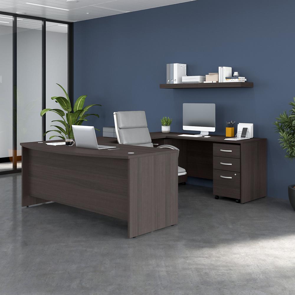 Bush Business Furniture Studio C 72W x 36D U Shaped Desk and Mobile File Cabinets, Storm Gray/Storm Gray. Picture 2