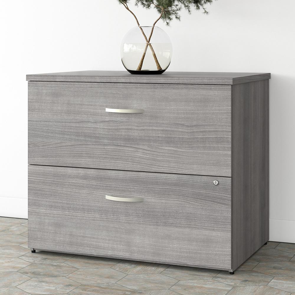 Bush  Furniture Studio A 2 Drawer Lateral File Cabinet - Assembled, Platinum Gray/Platinum Gray. Picture 2