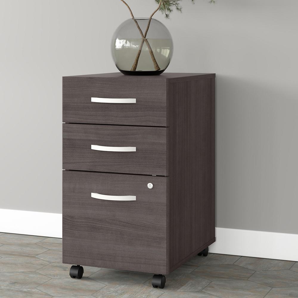 Bush  Furniture Studio A 3 Drawer Mobile File Cabinet - Assembled, Storm Gray. Picture 2