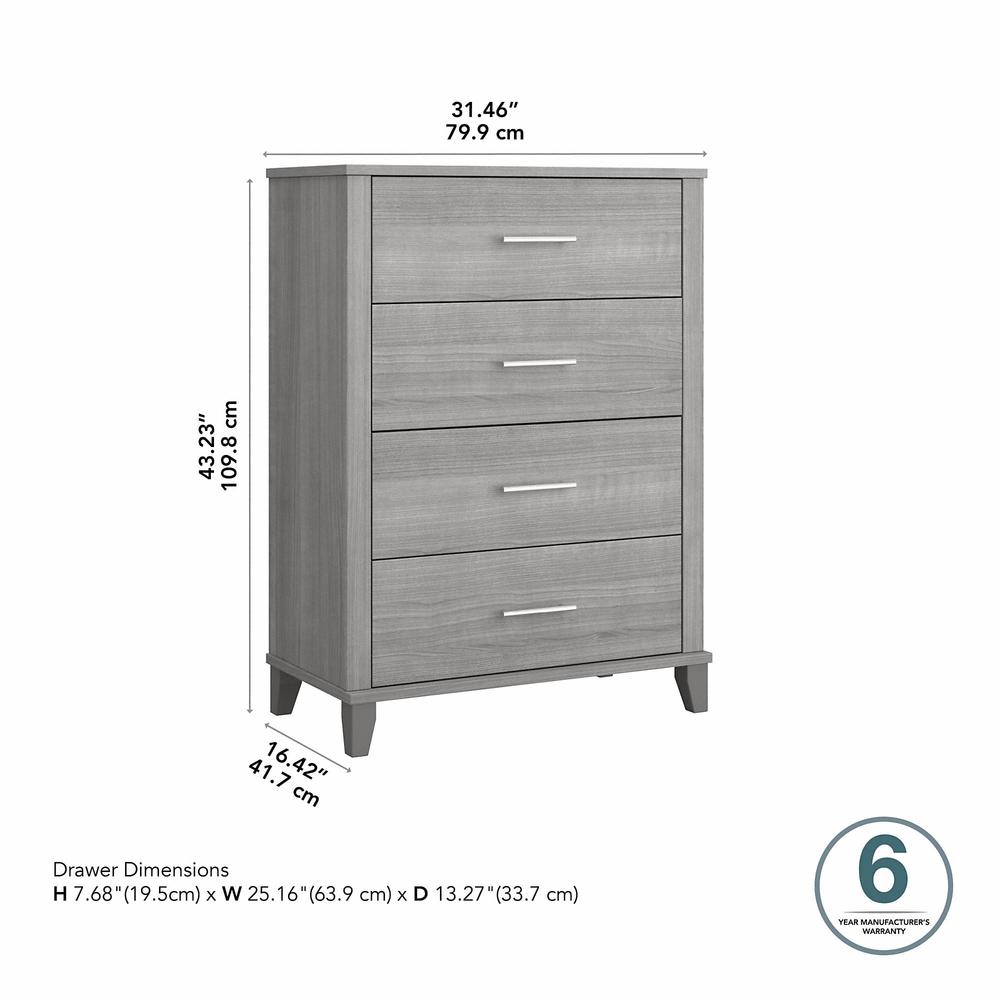 Bush Furniture Somerset Chest of Drawers, Platinum Gray. Picture 5