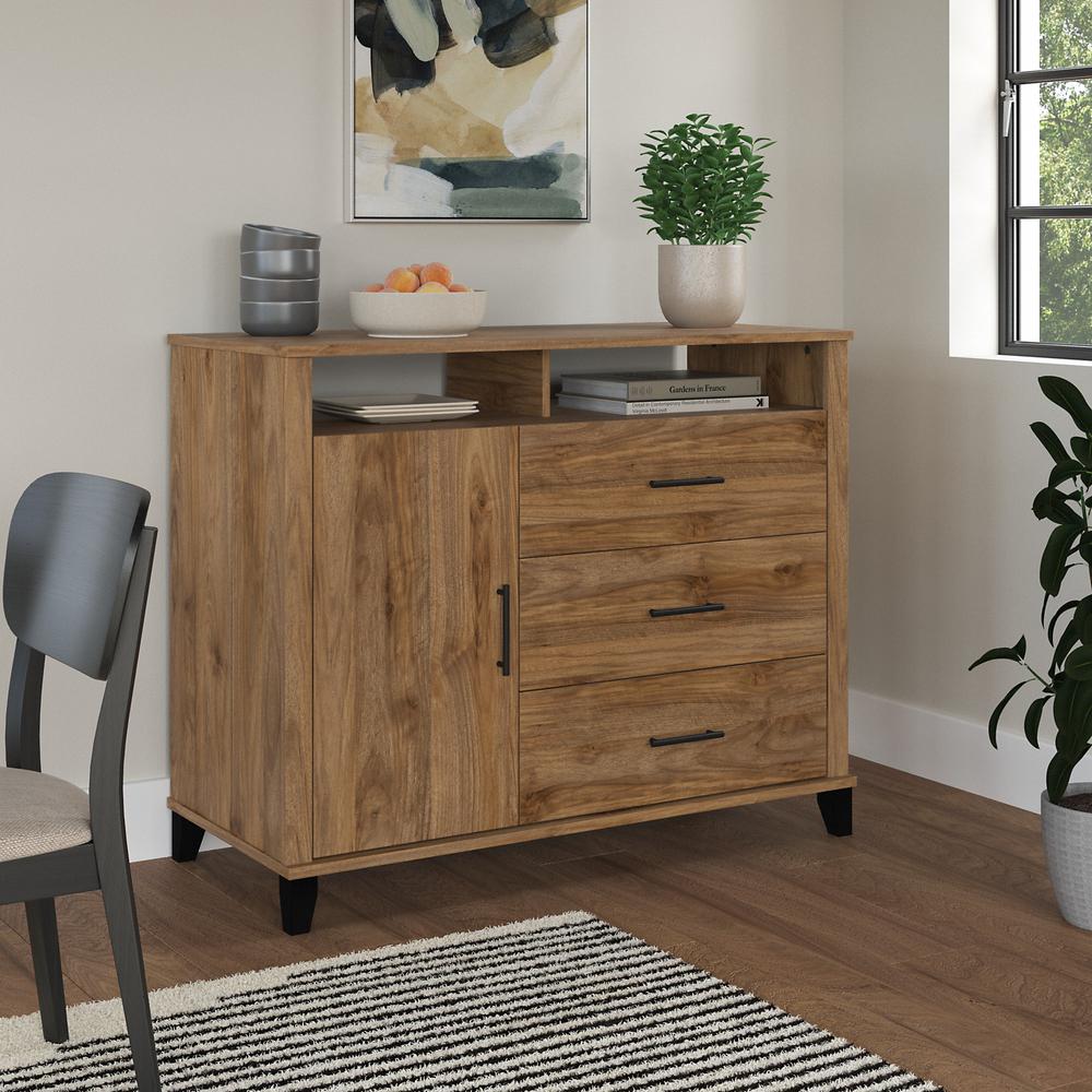 Bush Furniture Somerset 3 Drawer Dresser and Bedroom TV Stand, Fresh Walnut. Picture 9