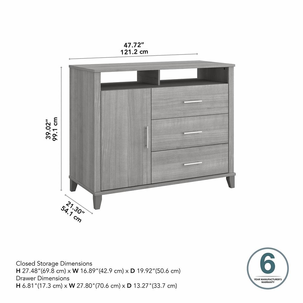 Bush Furniture Somerset 3 Drawer Dresser and Bedroom TV Stand, Platinum Gray. Picture 13