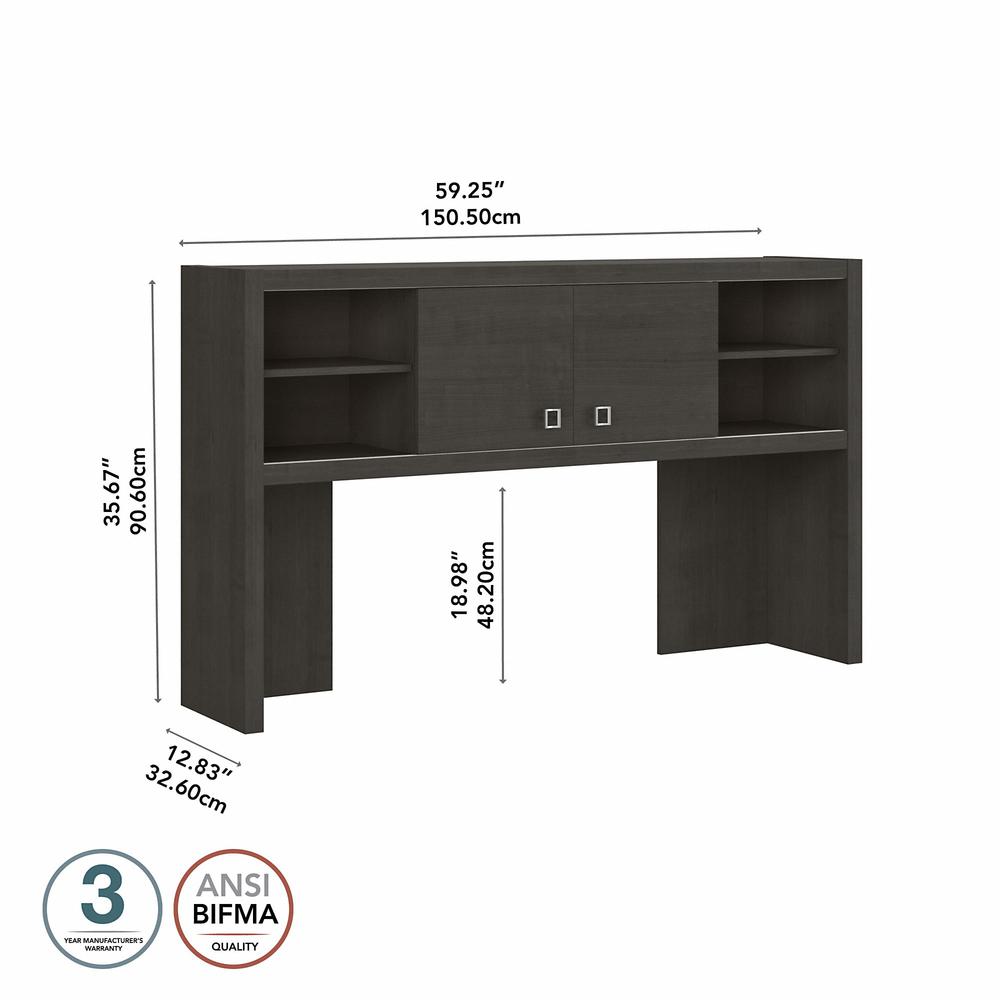 Office by kathy ireland® Echo 60W Hutch, Charcoal Maple. Picture 5