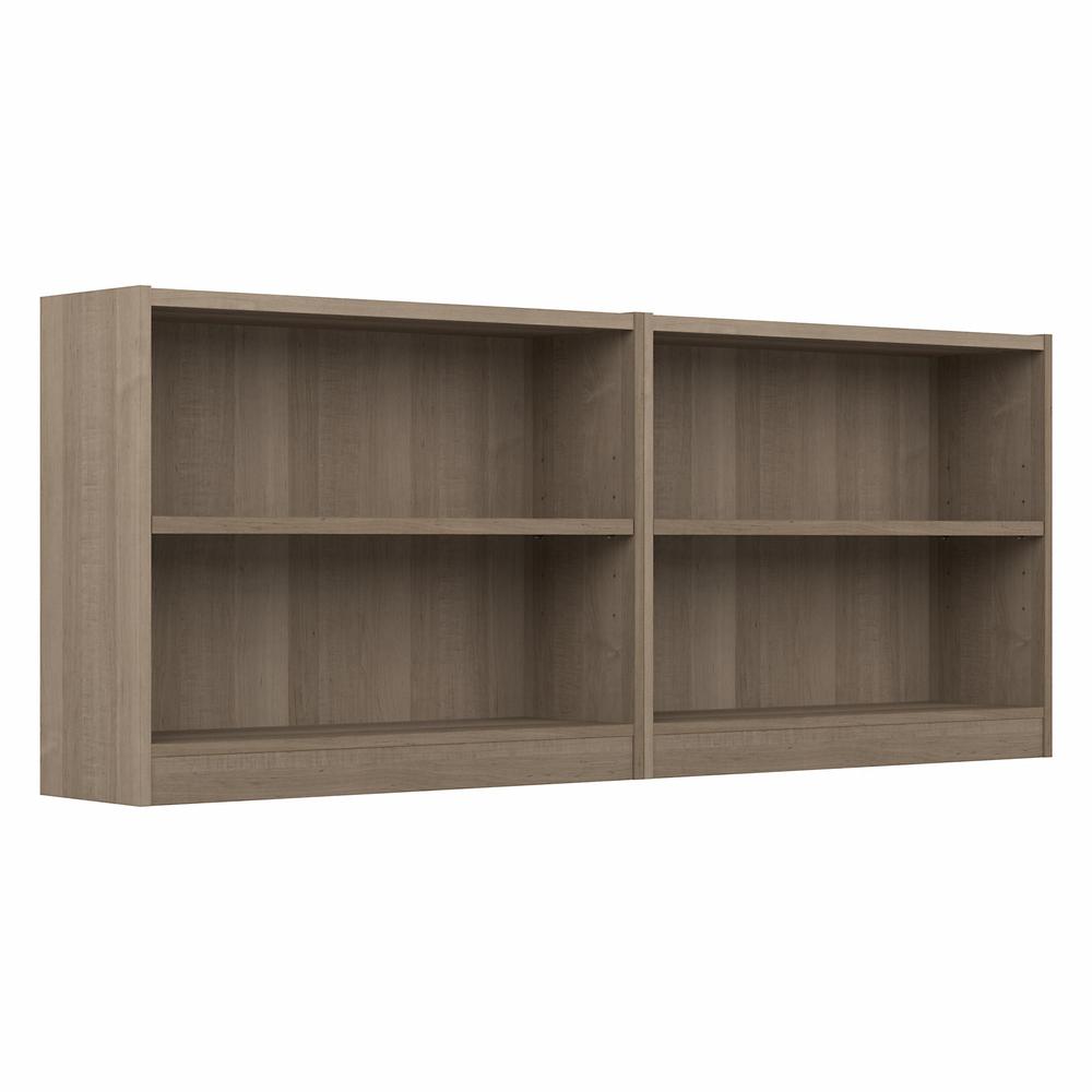 Bush Furniture Universal Small 2 Shelf Bookcase - Set of 2, Ash Gray. Picture 1