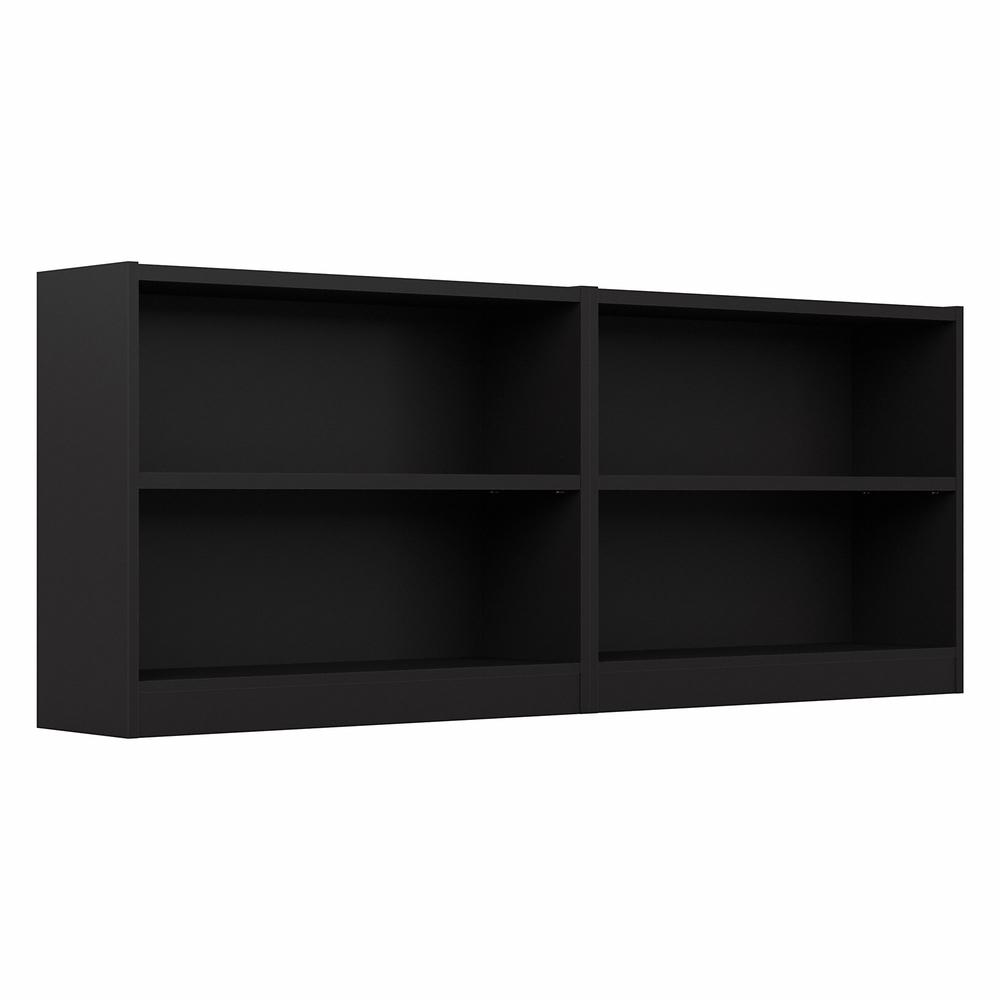 Bush Furniture Universal Small 2 Shelf Bookcase - Set of 2, Black. Picture 1