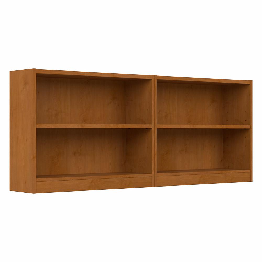 Bush Furniture Universal Small 2 Shelf Bookcase - Set of 2, Natural Cherry. Picture 1